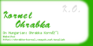 kornel ohrabka business card